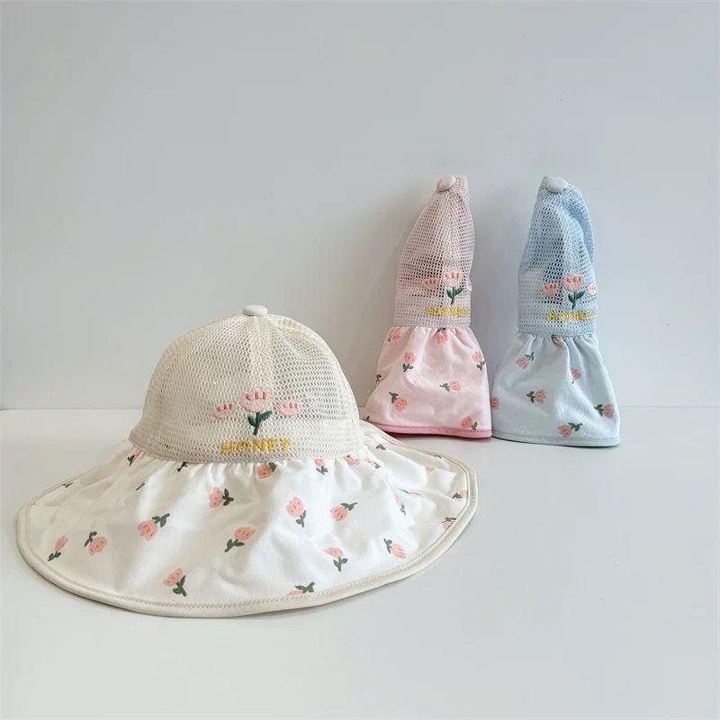 Summer Childrens Sun Hat With Large Brim And Breathable Mesh For Girls And Babies