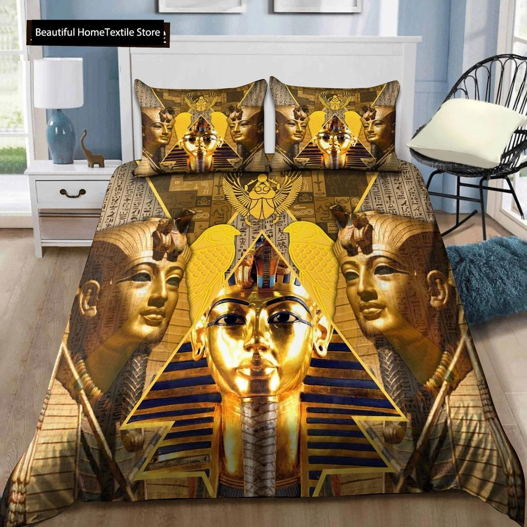 Ancient Egypt Anubis Egyptian Symbol Culture Comfortable Duvet Quilt Cover Pillowcase Bedding Set Children Bedroom Home Textile