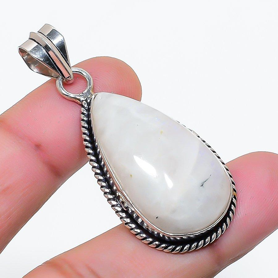 Natural Moonstone Gemstone Handmade 925 Sterling Silver Pendant 1.85 AP-14749
