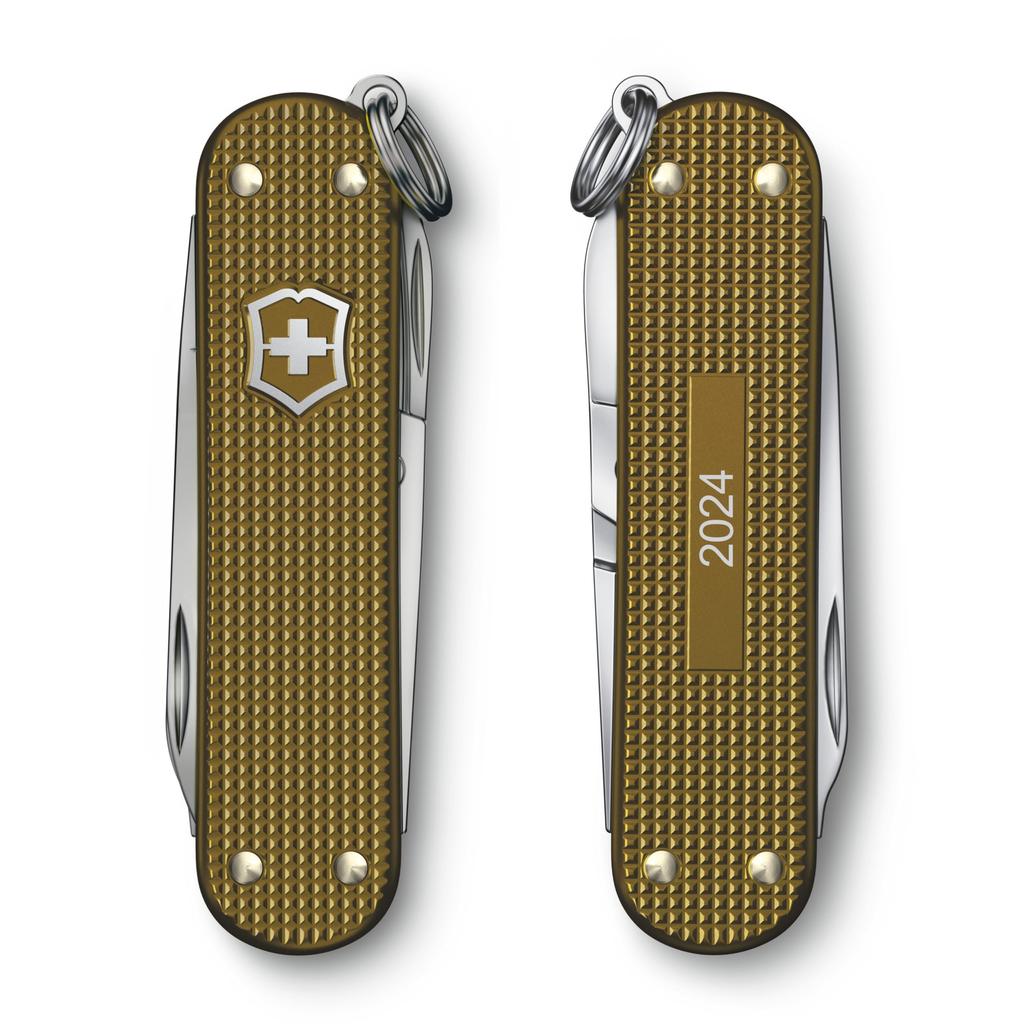 Victorinox Klasický švýcarský armádní nůž SD ALOX Limited Edition 2024 Terra Brown, multifunkční nůž, venkovní nůžky s plochým šroubovákem, švýcarský