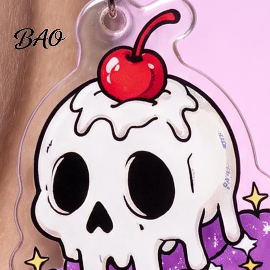 Novel Cute Earring 1 Pair Acrylic Halloween Earrings for Women, 2D Flat Cartoon Jewelry Ghost Skull Dangle Drop Earrings, Holiday Gifts Costume