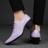Men High Heels Silver Derby Purple Wedding Dress Dance Business White Elevator Shoes Height Increase Gold Tuxedo Shoes Plus Size