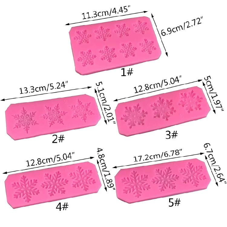 DIY Snowflakes Shape Fondant Mold Baking Gadgets Cake Baking Accessories 5 Types