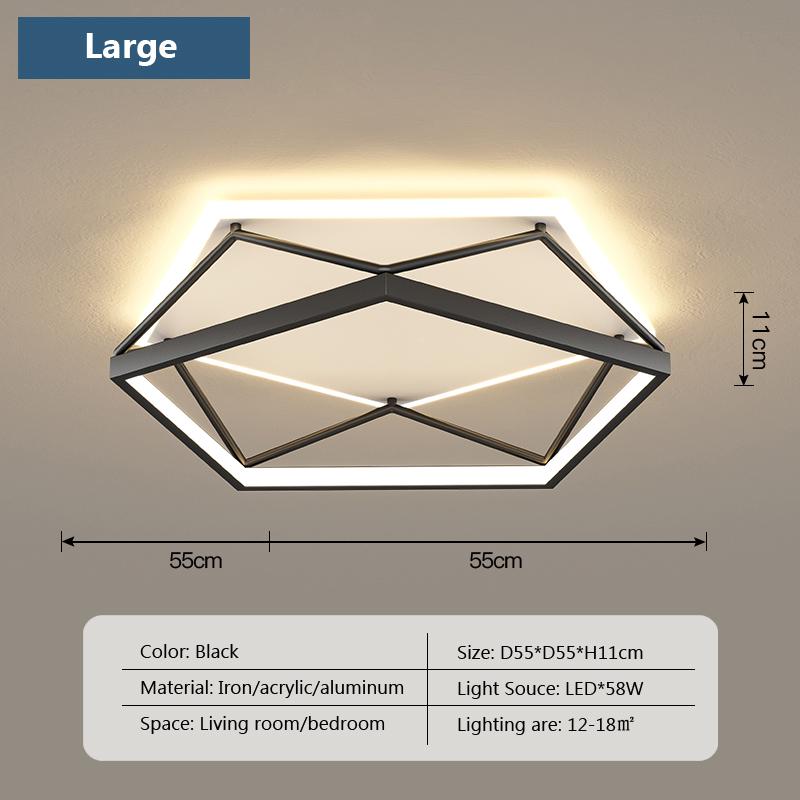 LED Chandelier for Living Room Bedroom Square Ring Industrial Ceiling Decor Lamp Black Home Lighting Modern Minimalist Fixtures