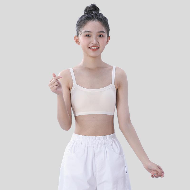 "Summer Cotton Underwear for Girls: Thin Bras & Tube Tops for Youthful Figures"