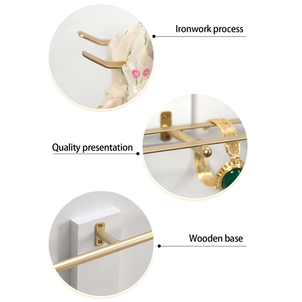 Multi Purpose Hanging Jewelry Storage Rack Wooden Display Shelf For Earrings Rings Chains Bathroom Organization Tool
