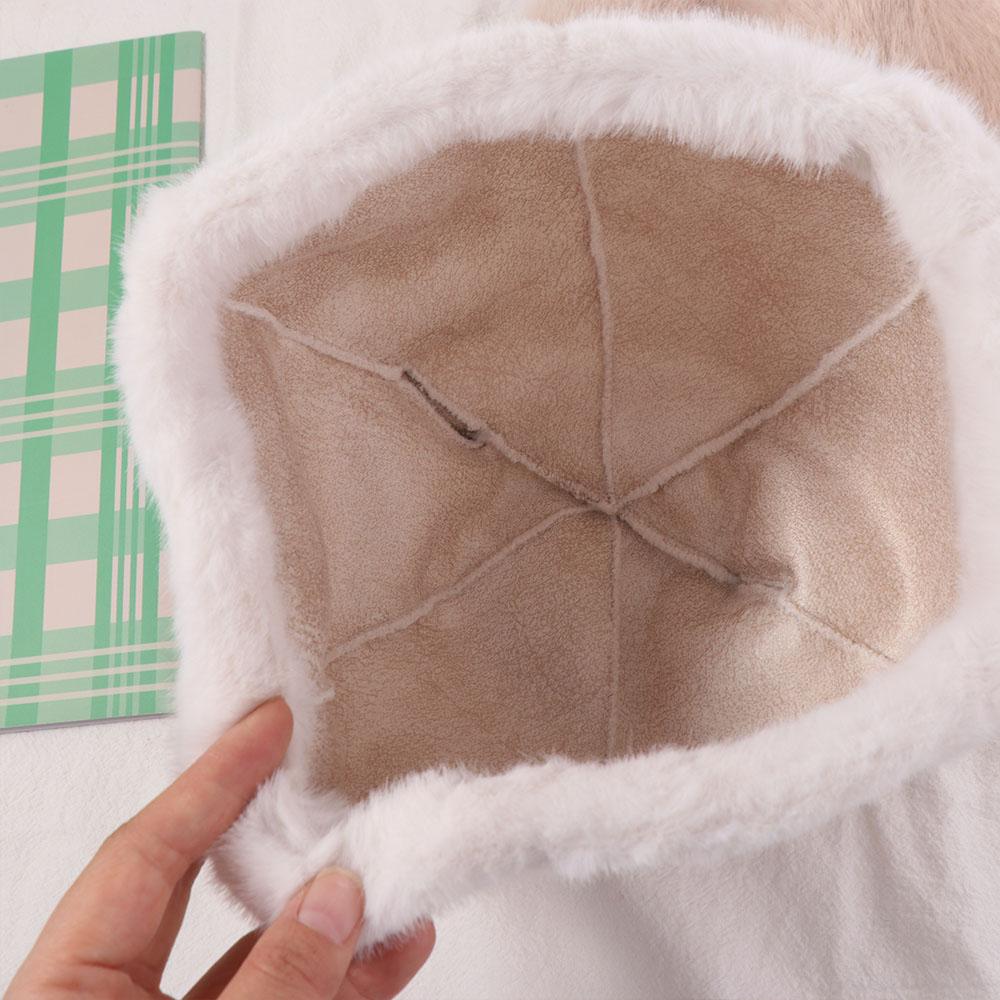 Warm Faux Fur Hat Fluffy Women's Beanie Hats Lovely Bear Ear Hat Girls
