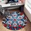Cute Christmas Day Gift Bell Santa Claus Snowman Christmas Tree round rug Home Soft Decorative Anti slip Chair Mat Carpet Outdoor Floor Mat Carpet 91