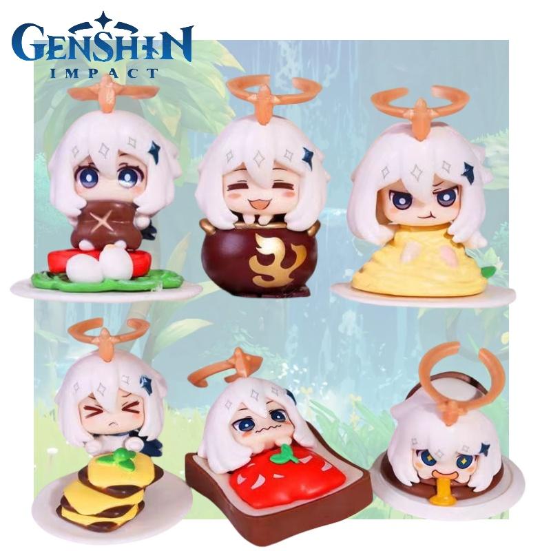 Original God Paimon Pvc Collectible Figure 4-6cm Cute Anime Character Toy