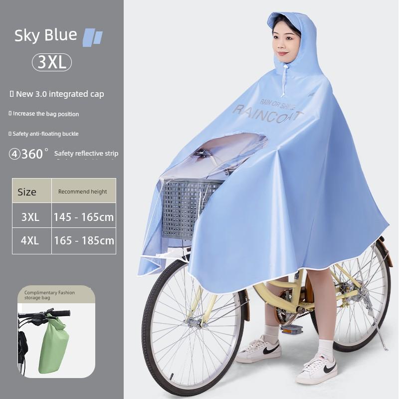 Yueshun Elektrikli Bisikletler İçin Yağmurluk, Tek Kişilik, Unisex, Tam Vücut Yağmur Koruması, Öğrenciye Özel Sürüş Yağmur Pançosu