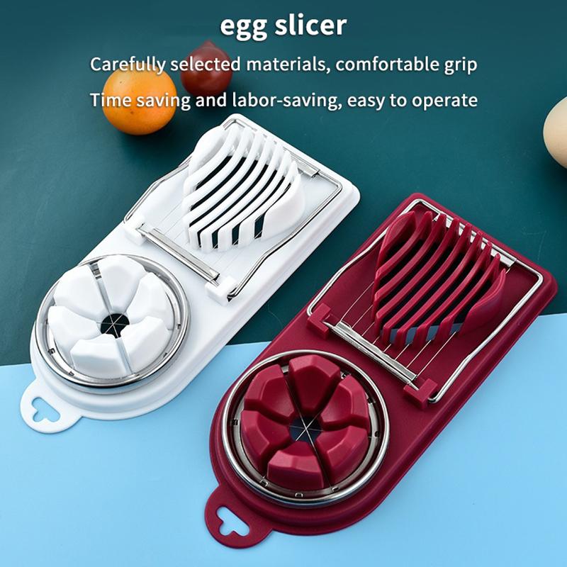 Multifunctional Egg Slicer with Stainless Steel Wires Dual Modes 1Pcs Portable Kitchen Gadget for Home Travel Picnic