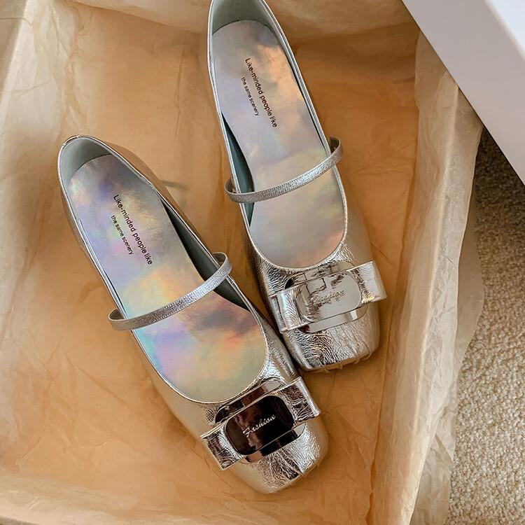 Continue to produce~ 2025 leather ballet shoes women's French shallow mouth flat bottom one word with Mary Jane single shoes