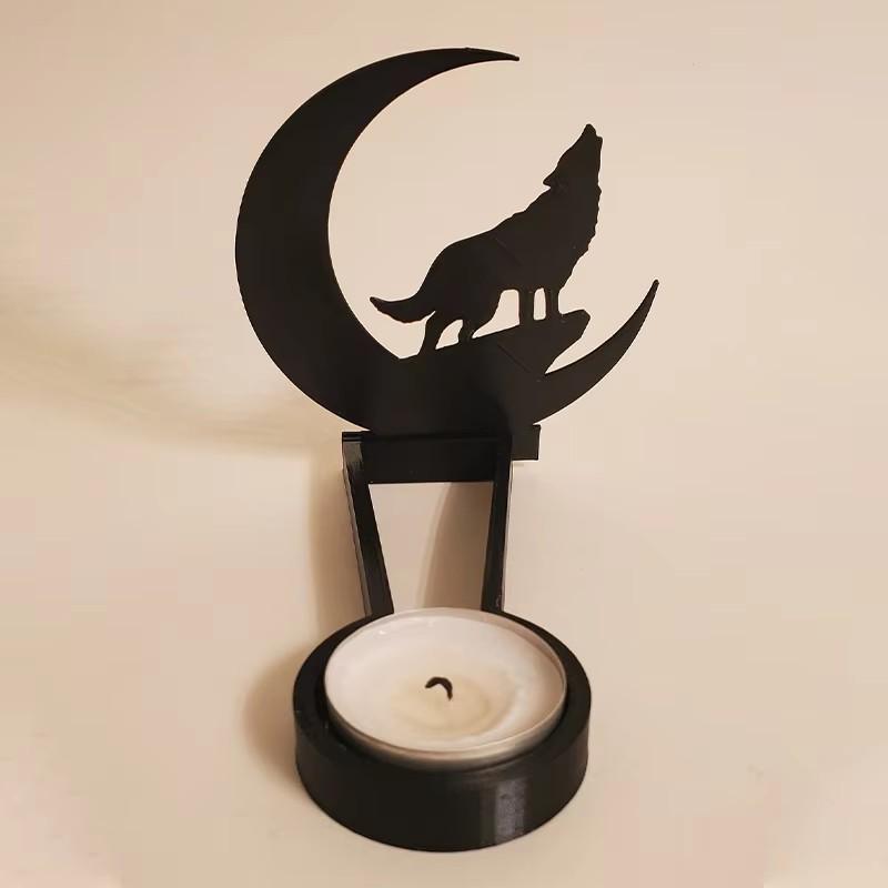 Kerzenschatten Halloween Horror Kerzenständer Metalldekor, Teelichthalter, Heimdekor, Lustiges Büro, Schlafzimmer Tischdekoration