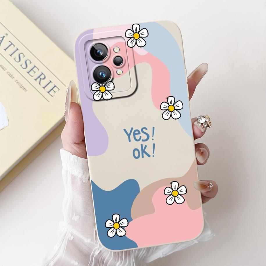 

For Realme GT2 Pro 5G Case RMX3301 Shockproof Cover Fashion Flower Phone Cover For Realme GT2 Funda Realme GT Neo 3T Neo2 Bumper Realme GT2