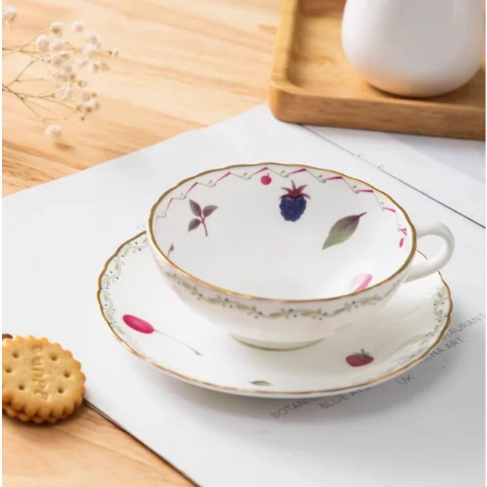 Cupa de Cafea Ceai din Porțelan Osos de Lux Nobil și Farfurie Set Linguriță Cană Ceramică 200ml Tavă din Porțelan Avansat Pentru Cadou Petrecere Cafea