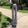 2022 Spring Autumn Elastic High waist Comfortable Korean Fashion Style Denim Pant TrouserFlare Jeans Jeans For Women Harajuku
