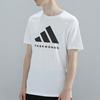 Adidas Classic Logo Print Comfortable Breathable Skin-Friendly Casual Knit Crew Neck Short Sleeve T-Shirt Unisex Tops White Black ADICLTS24TK-WB
