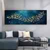 Modern Blue Sea Golden Fish Painting On Canvas Wall Art Posters and Prints Decorative Pictures Living Room Home Decor No Frame No Frame