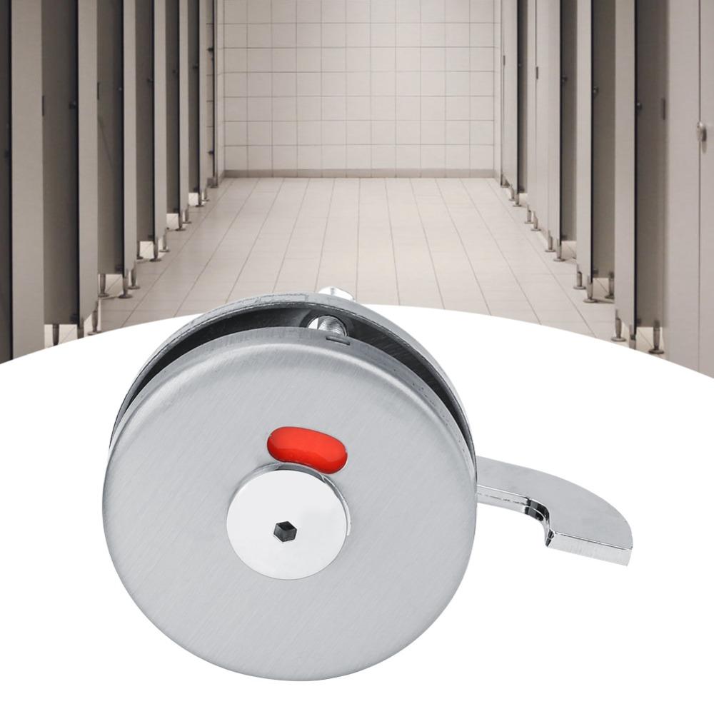Keyless Latch Lock Silver Indicating Door Lock Durable Privacy Door Lock  Restroom
