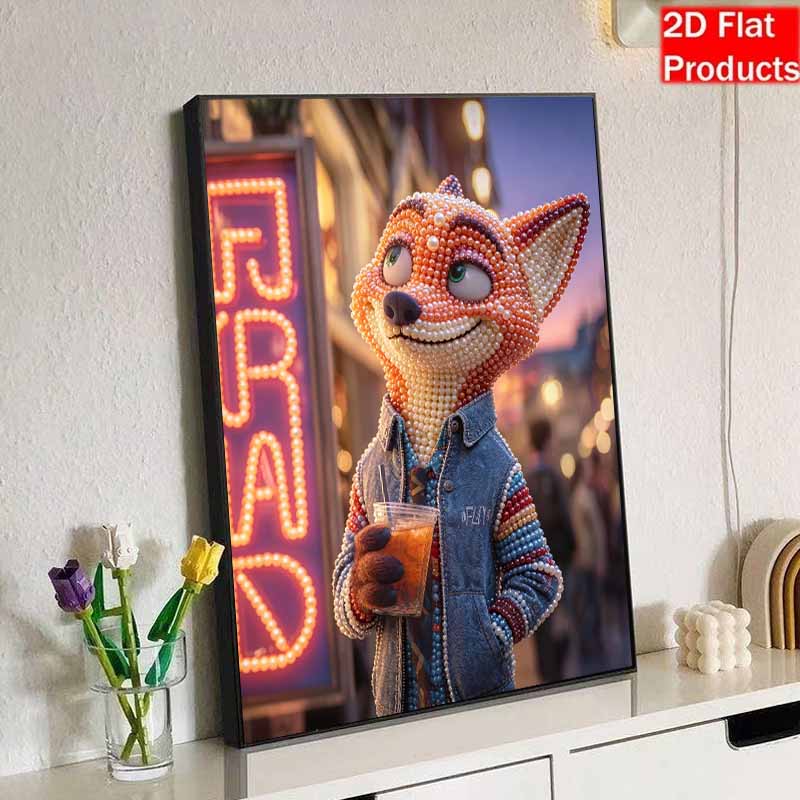 Disney Pearl Painting Zootopia Nicks Creative Pearl Art Painting 5D DIY Pearl Embroidery Mosaic Cross Stitch Kit Home Decor