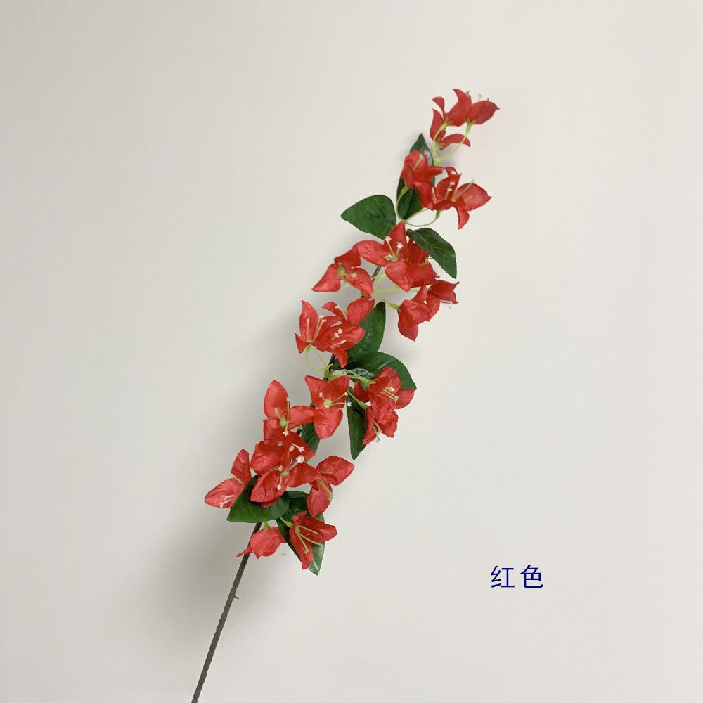 Single Artificial Bougainvillea with Leaves Vine for Home Wedding Wall Hanging Floral Decoration