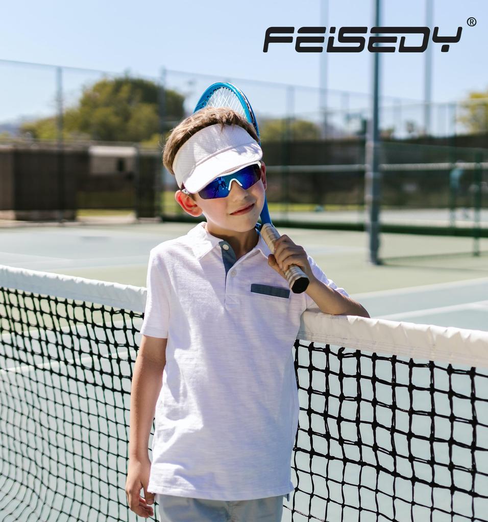 Feisedy Spor Polarize UV TR90 İçin Mükemmel ve B2454 Çocuk Güneş Gözlüğü, Camlar, Koruma, Ultra Hafif, Golf, Koşu, Beyzbol, Levrek, Balık Tutma,