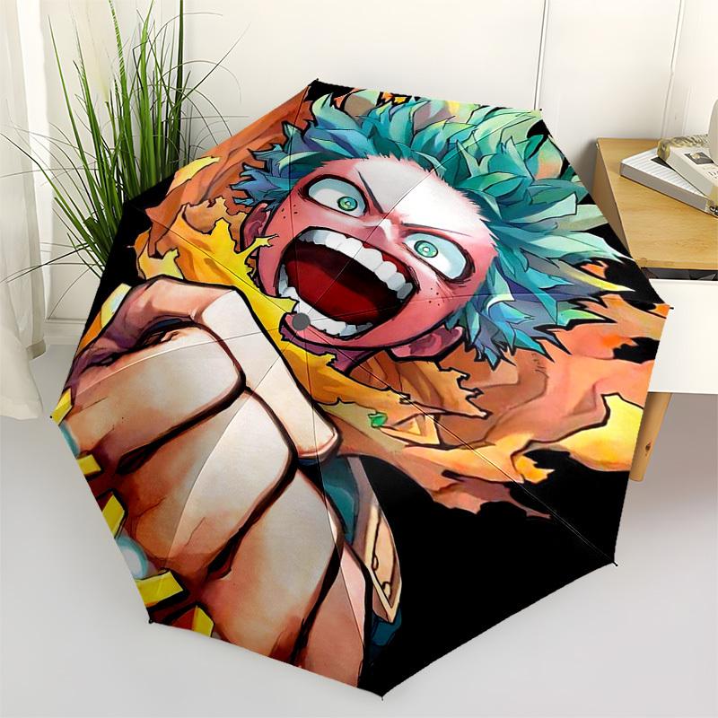 

1pc Outdoor Umbrella with My Hero Academia Design - Automatic Opening/Closing, Portable 3-Fold Design, 8-Rib Iron Frame - Perfect Gift for Fans,
