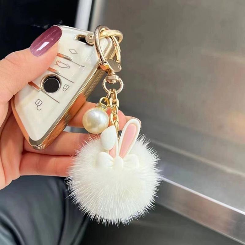 1 piece of smooth touch butterfly bow rabbit ear decoration daily necessities plush keychain accessory