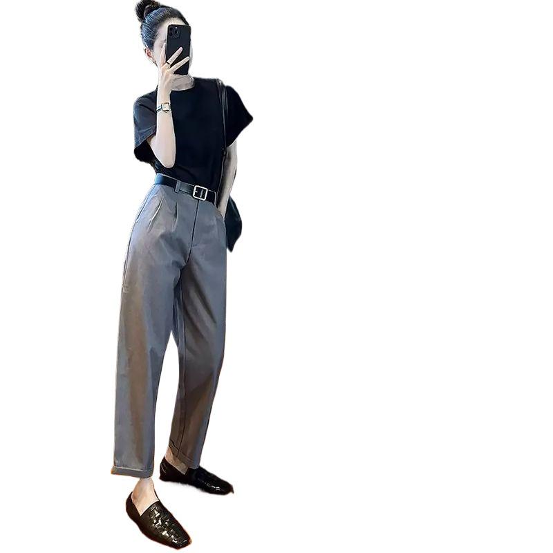Women's High Waist Slimming Cigarette Pants – Spring/Autumn 2026 Straight Leg Harem Style