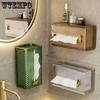 Luxe grande capacité salle de bain décor adhésif mural serviette organisateur porte-papier papier serviette boîte à mouchoirs