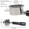 51mm Bottomless Portafilter 3 Year for DeLonghi Dedica EC680/EC685/EC785/EC820/EC850/EC860/EC885 with Double Shot Capacity Cup, Sieve Filter Basket