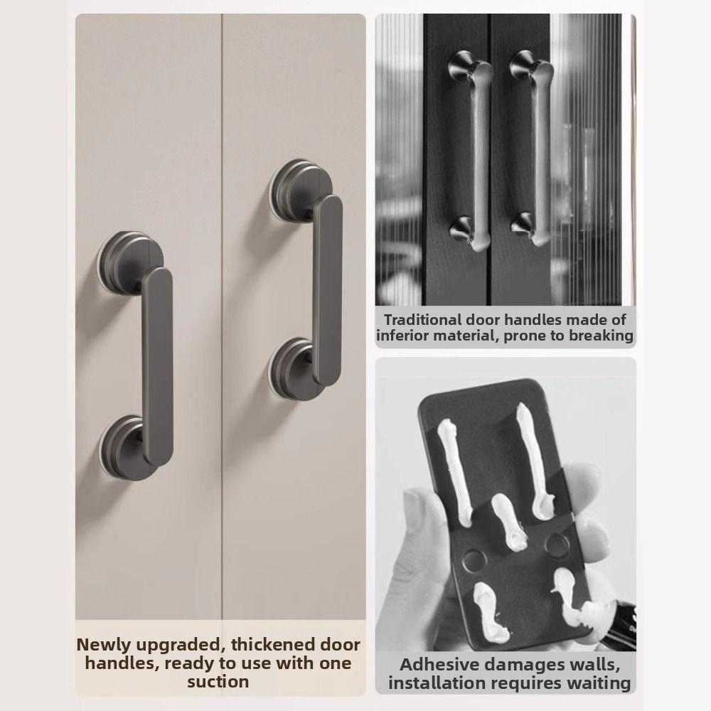 1/2Pcs Removable Suction Cup Door Handle Waterproof Bathroom Shower Auxiliary Handle  Bathroom