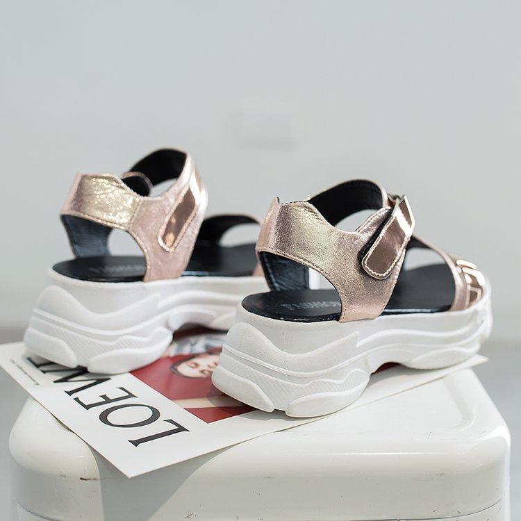 Summer Outer Wear Women's Shoes 2025 New 5 Cm Platform-soled Wind Casual Sandals Women's Velcro Fashion Shoes