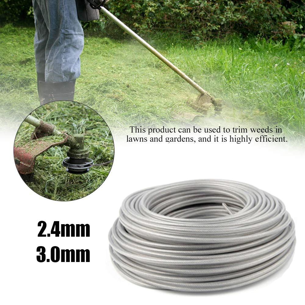 Rasenmäher Stahl Draht Nylon Schnur 2,4-3mm Freischneider Trimmer Seil Rasenmäher Schnur Verschleißfest Scharf Ersatz Gartenwerkzeug