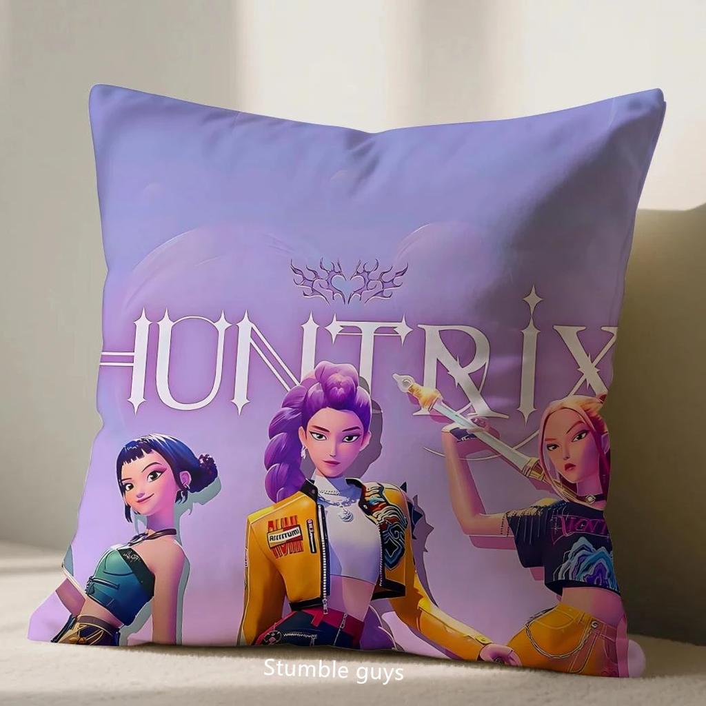 Anime 45X45cm Demon Hunters Pillowcase Kpop Sofa Cushion Cover For Living Room