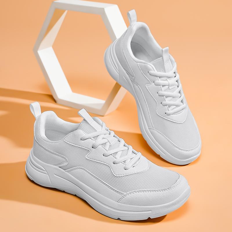 New Solid Color Minimalist Men Sports Shoes Autumn Elastic Ultra Light Running Shoes Wear Resistant Travel Outdoor Walking Shoes