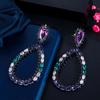CMM Gorgeous Black Golden Color Jewelry Multicolor Hollow Water Drop Earrings