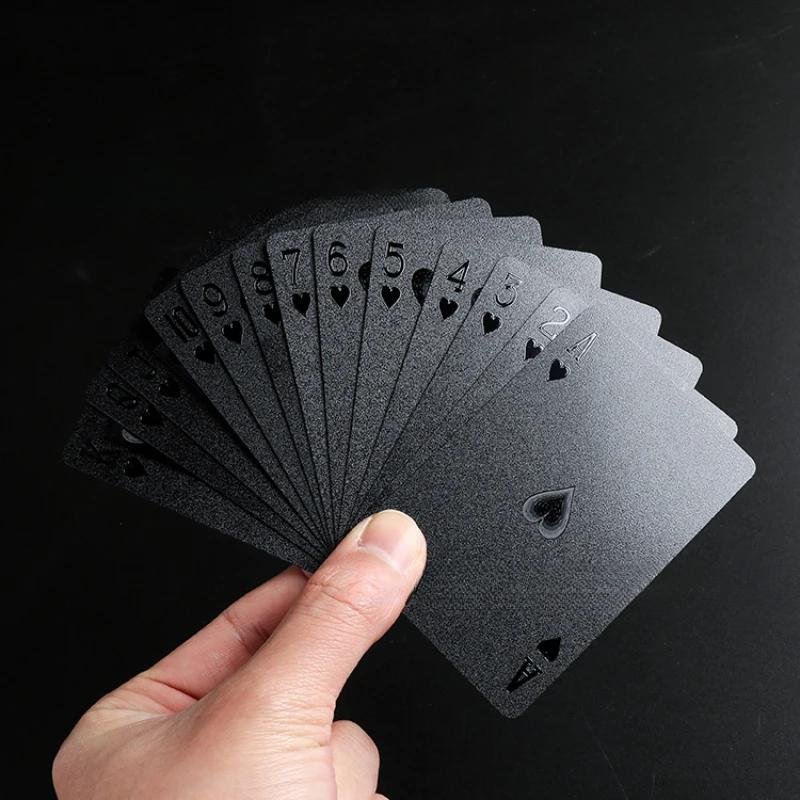 Non-Toxic 24K Gold Waterproof Playing Cards Plastic Poker Game Pet Table Games Halloween Christmas Family Game Nights Board Game Gift