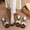 Temperament Full of Summer New Korean Bow Wedge Sandals Open-toed Fairy Wind Small Cool Slippers