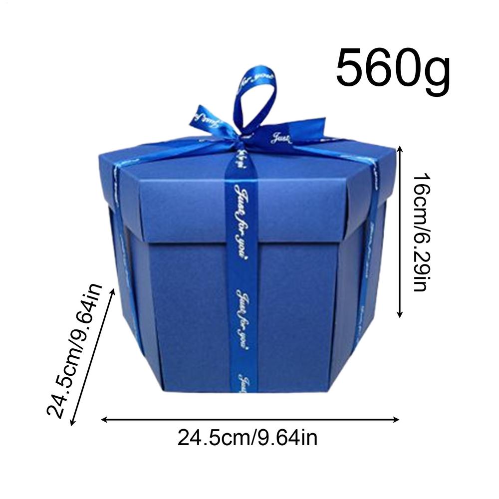 

Photo Box DIY 8-Layer Reusable Christmas Wrapping Supplies Valentine s Day Love Box For Party Planners Parents Couples Friends 24.5x24.5x16cm синій