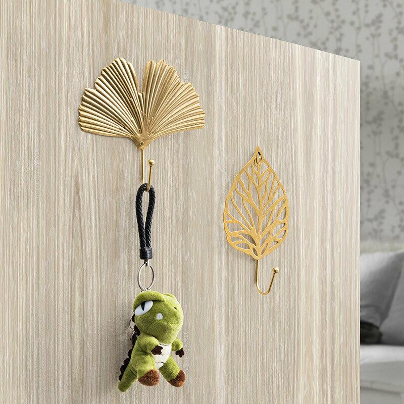 Nordic Wall Hooks for Hanging Clothes No-punch Wall Hanger Coat Key Hook Iron Art Wall Decorations Creative Home Storage