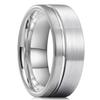Fashion 8MM Men Stainless Steel Rings High Quality Silver Color Brushed Engagement Rings For Men Wedding Band  Wholesale