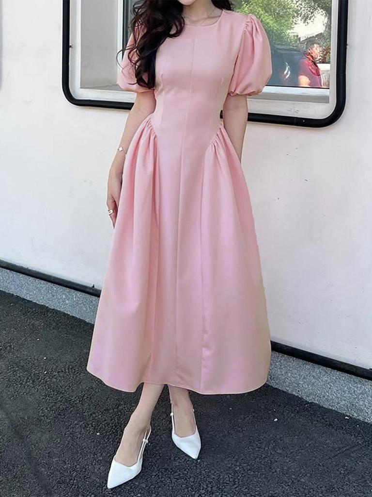 KaiKuo Elegant Puff Sleeve Dress - 2026 Spring Collection