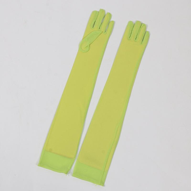 55CM Sexy Lace Thin Hollow Transparent Long Gloves Breathable Net Yarn Women Man Stage Performance Party Cosplay Elasticity