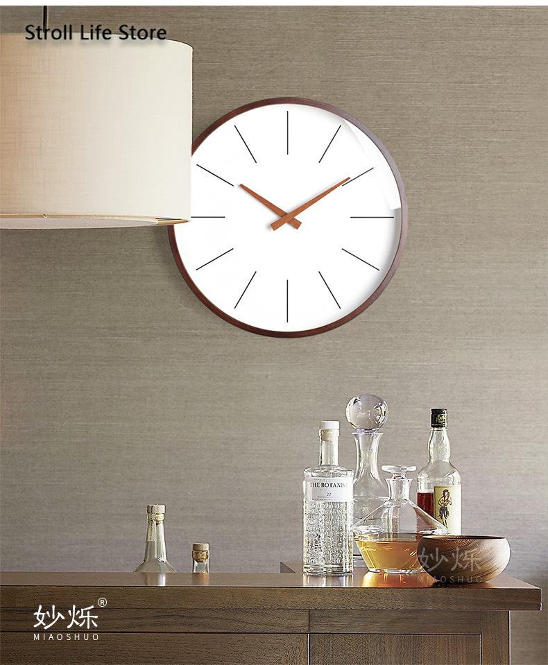 Large Soild Wood Wall Clock Modern Silent Wall Watches Home Decor Nordic Art Kitchen Clocks Bedroom Horloge Murale Gift FZ837