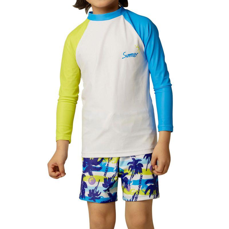 

5-16 Years Kids Boys Summer Swimwear Sets Sunscreen Swimsuit L