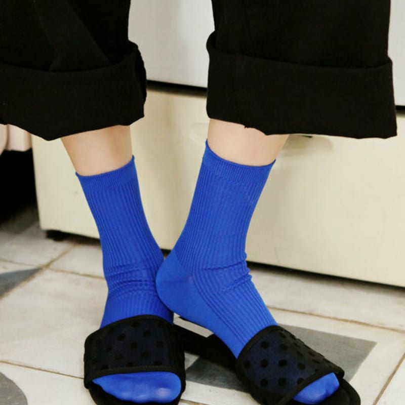 

Bananasisters Mayonnaise Vivid Color Plain Socks (6 Colors) GREEN