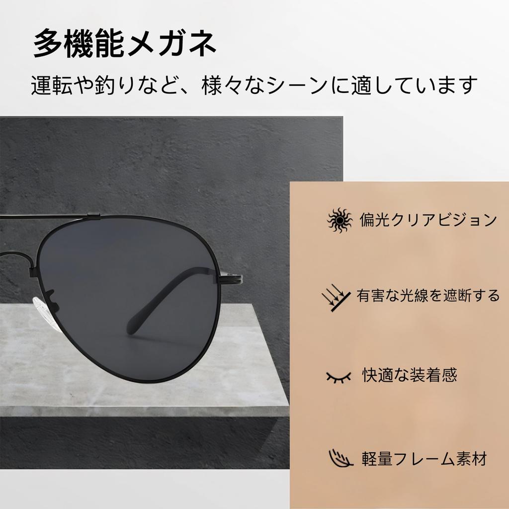 [Nexidust] Photochromic Sunglasses for Men, Polarized, UV Protection, Lightweight, Shape Memory Alloy Frame, Automatic Photochromic Eyewear for