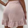 Women Shorts Flounce High Waist Solid Color Loose Fit Summer Short Pants for Home