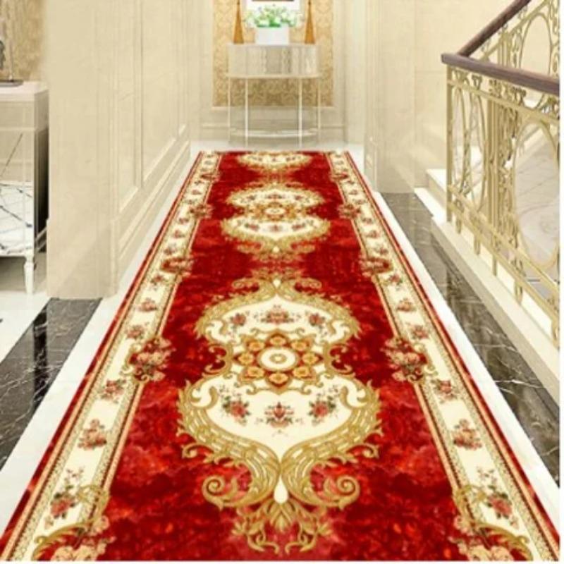 European Long Corridor Carpets for Hallway Living Room Decoration Home Anti-skid Entry Floor Mats Hotel Lobby Stairway Area Rugs